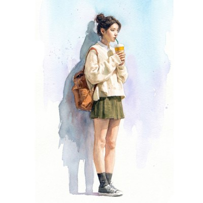 인물 초상화 생일 결혼기념일 승진 스승의날 퇴임 선물 주문 제작 - 수채화(Watercolor) 스타일
