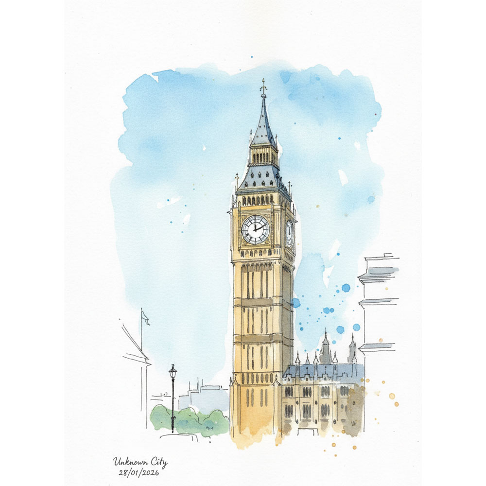 아트피아 어반스케치 수채화 엽서 벽꾸미기 인테리어 직접그린 일러스트 엽서 영국 36종