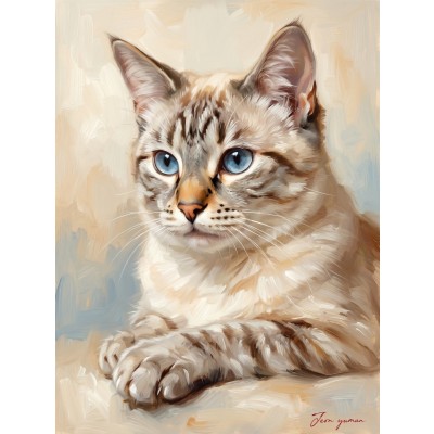 반려동물 초상화 고양이 강아지 반려견 반려묘 그림 선물 주문제작 - 유화(Oil Painting) 스타일