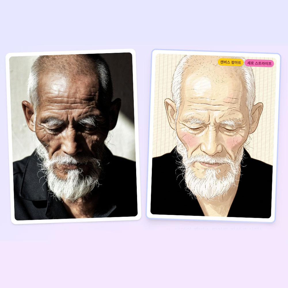 팝아트 초상화 커플 기념일 부모님 생일 결혼 선물 집들이 그림 주문제작 - 캔버스(Canvas) 스타일